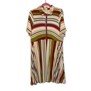 Torrid Collared Skater Dress Super Soft Multi Stripe Comfy Dress Size 2